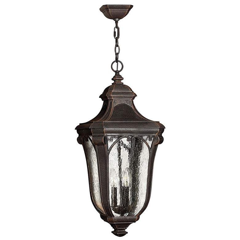 Image 1 Hinkley Trafalgar 25"H Mocha 3-Light Outdoor Hanging Light
