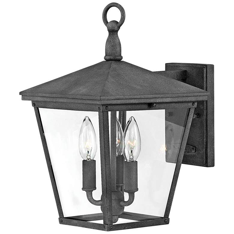 Image 1 Hinkley Trellis 14 3/4" High Aged Zinc 3-Light Outdoor Wall Light
