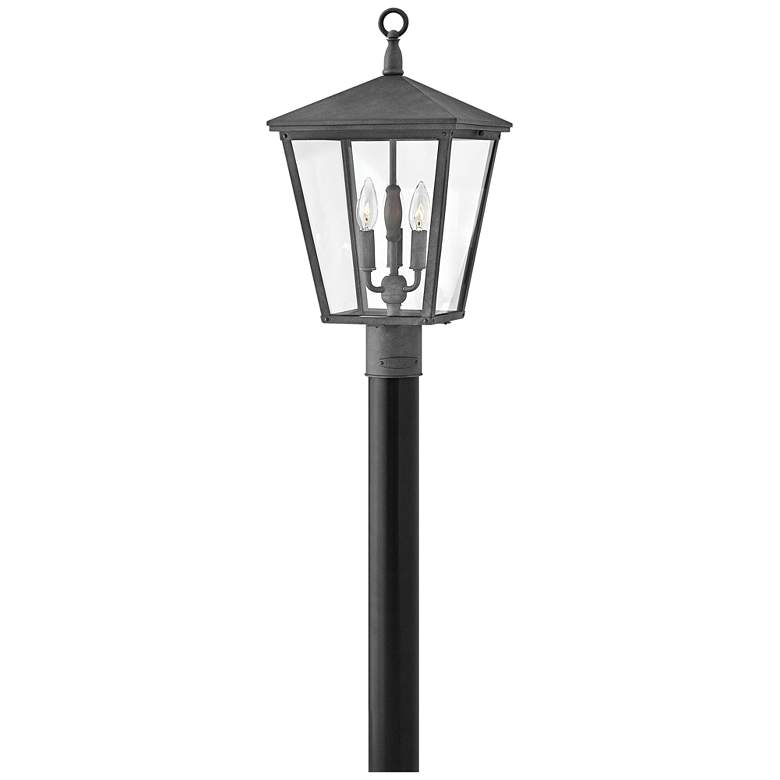 Image 1 Hinkley Trellis 21"H Aged Zinc 3-Light Outdoor Post Light