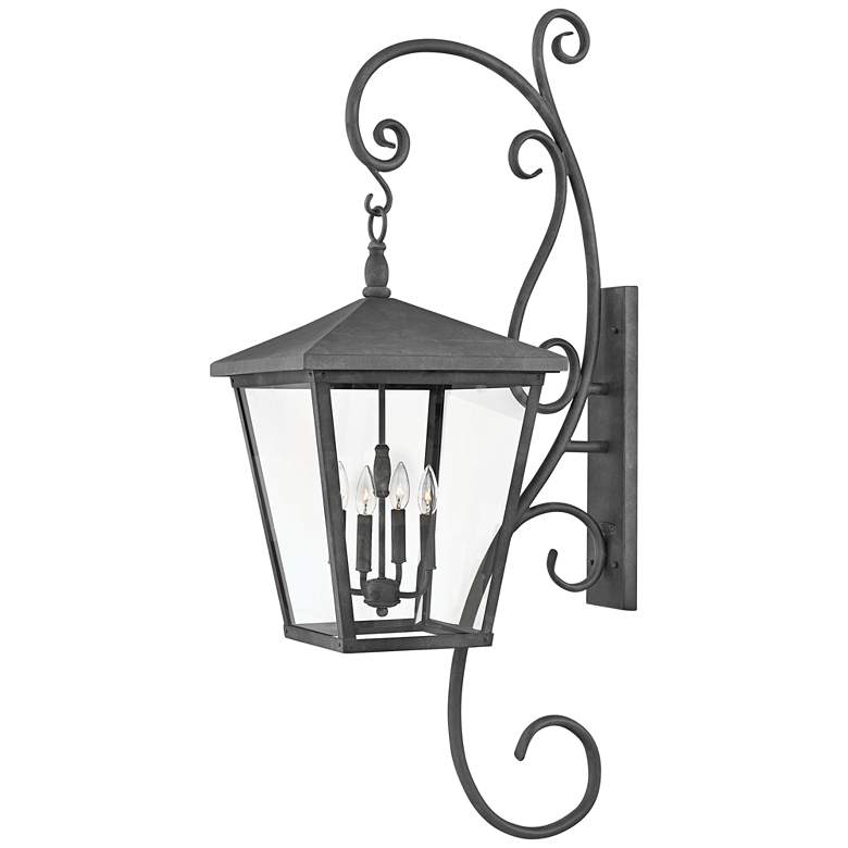 Image 1 Hinkley Trellis 52"H Aged Zinc 4-Light Outdoor Wall Light