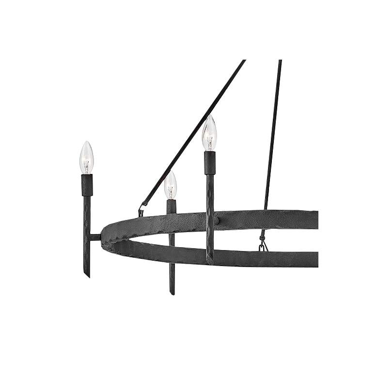 Image 2 Hinkley Tress 36 1/4"W Forged Iron 6-Light Ring Chandelier more views