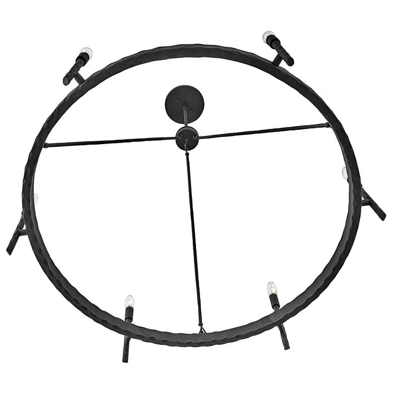 Image 3 Hinkley Tress 36 1/4"W Forged Iron 6-Light Ring Chandelier more views