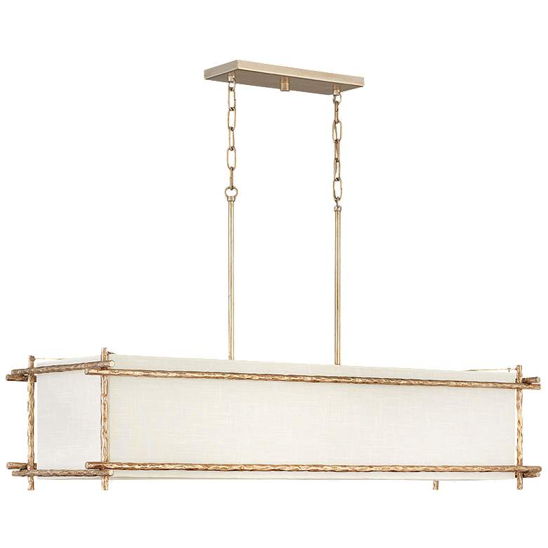 Image 1 Hinkley Tress 42 inch Wide 6-Light Gold Rectangular Linear Chandelier