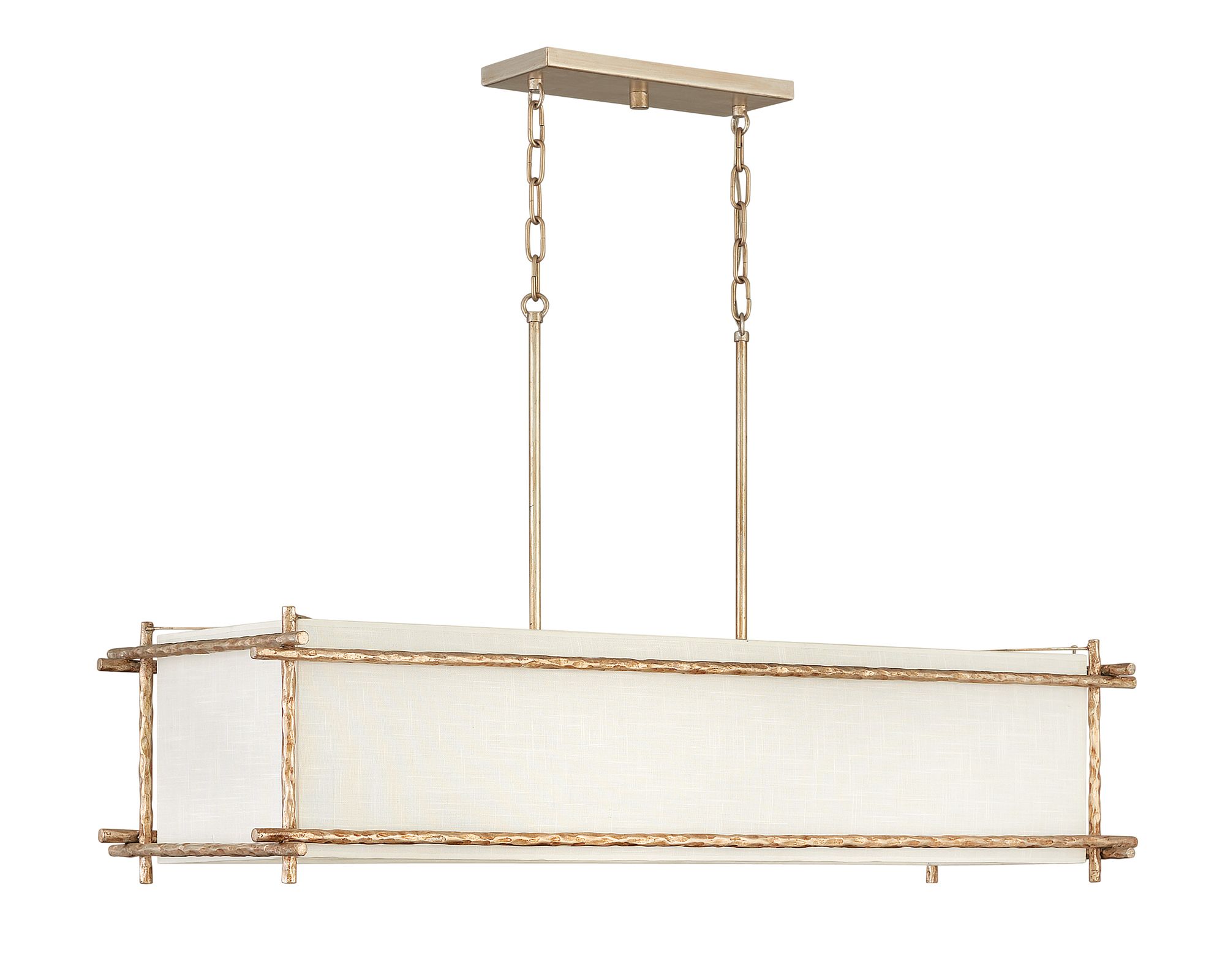 Thumbnail2 of Hinkley Tress 42" Wide 6-Light Gold Rectangular Linear Chandelier more views