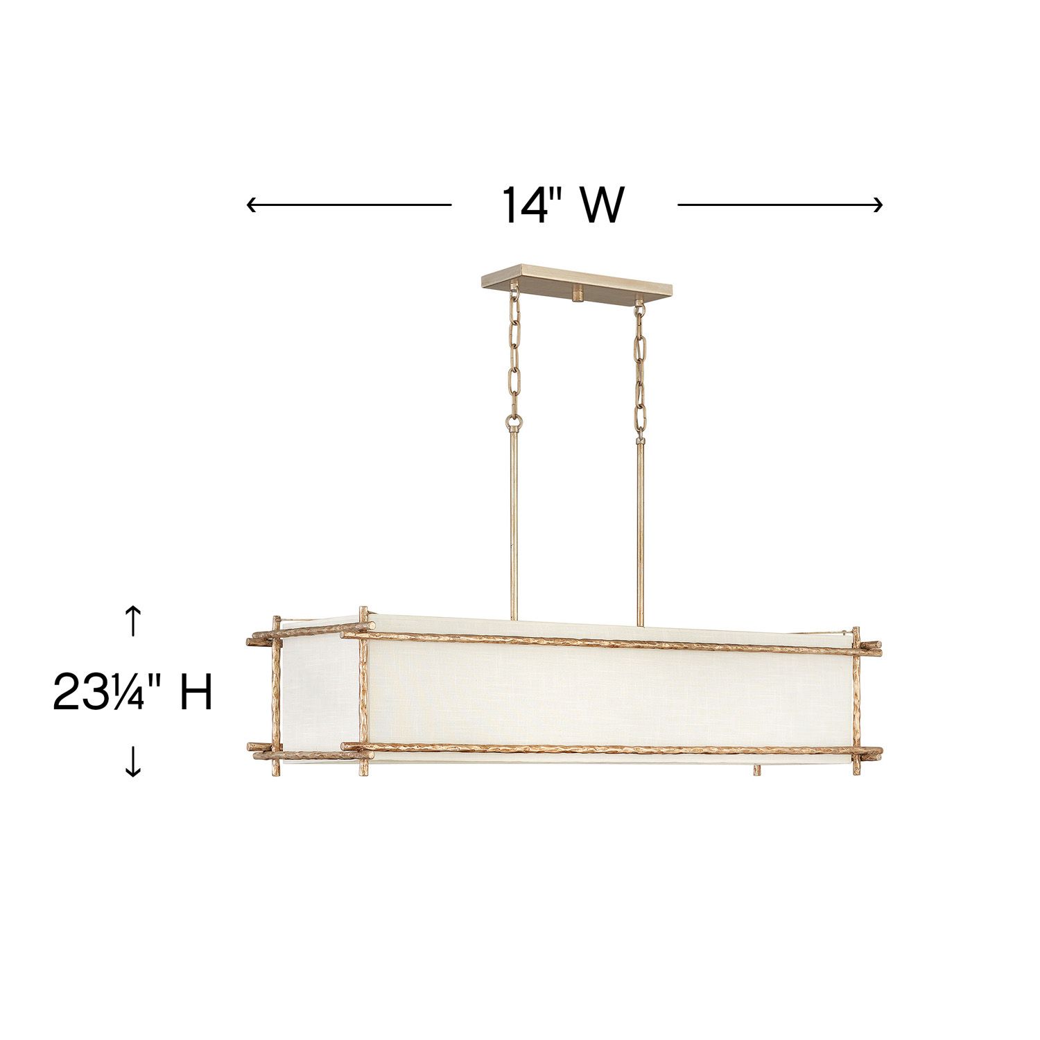 Thumbnail4 of Hinkley Tress 42" Wide 6-Light Gold Rectangular Linear Chandelier more views