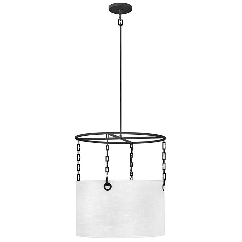 Image 1 Hinkley Tribeca 24" Wide Black Drum Shade Chandelier