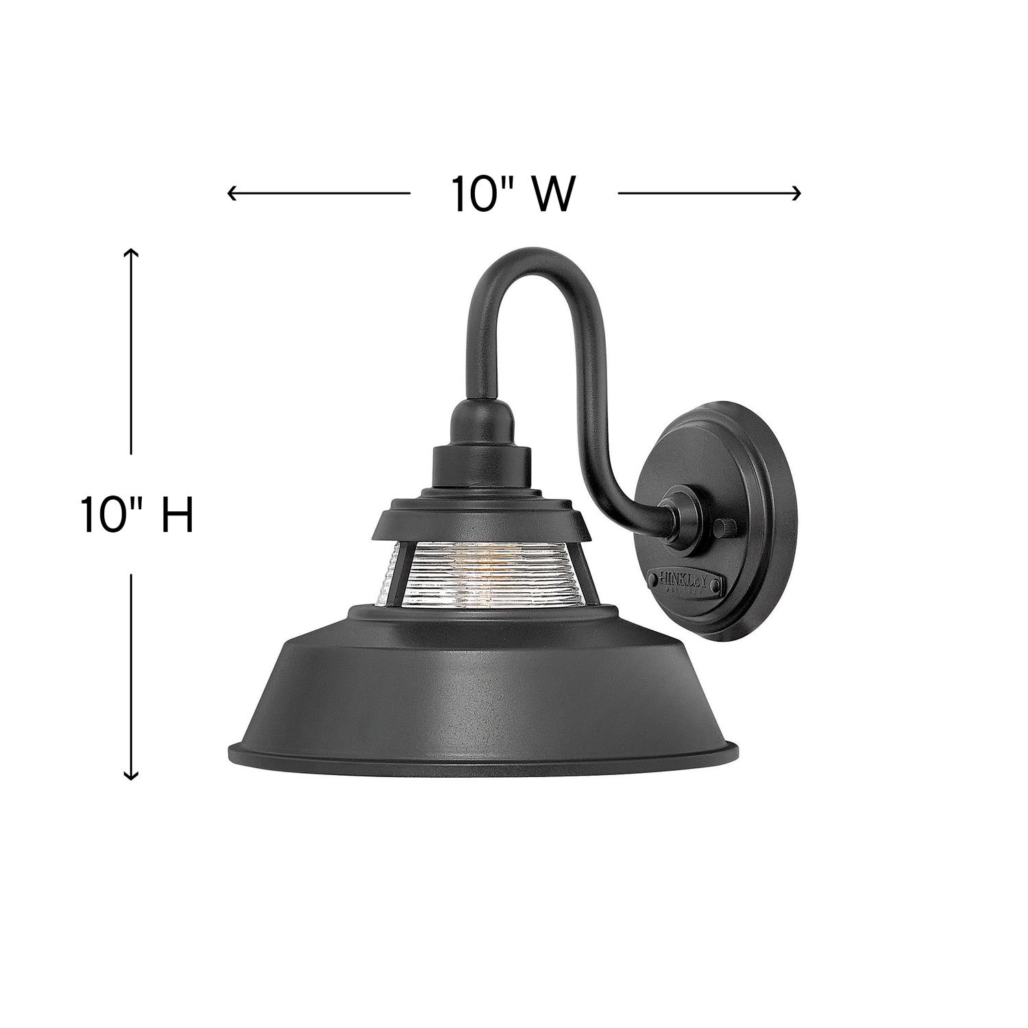 Image 3 Hinkley Troyer 10" High Black Outdoor Wall Light more views