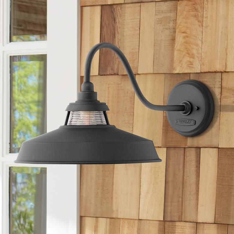 Image 1 Hinkley Troyer 12 inch High Black Outdoor Wall Light