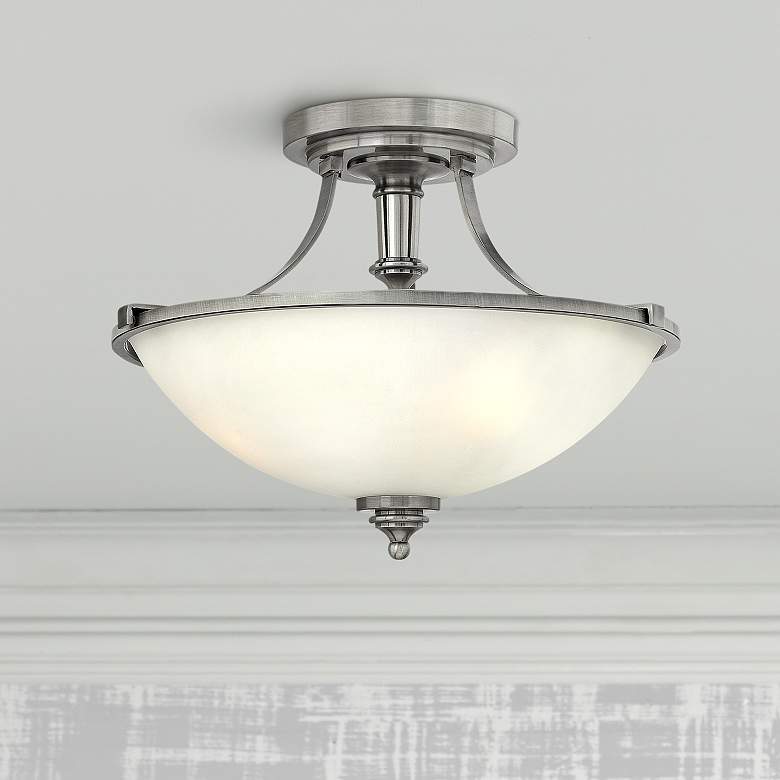 Image 1 Hinkley Truman 16 inch Wide Antique Nickel Ceiling Light