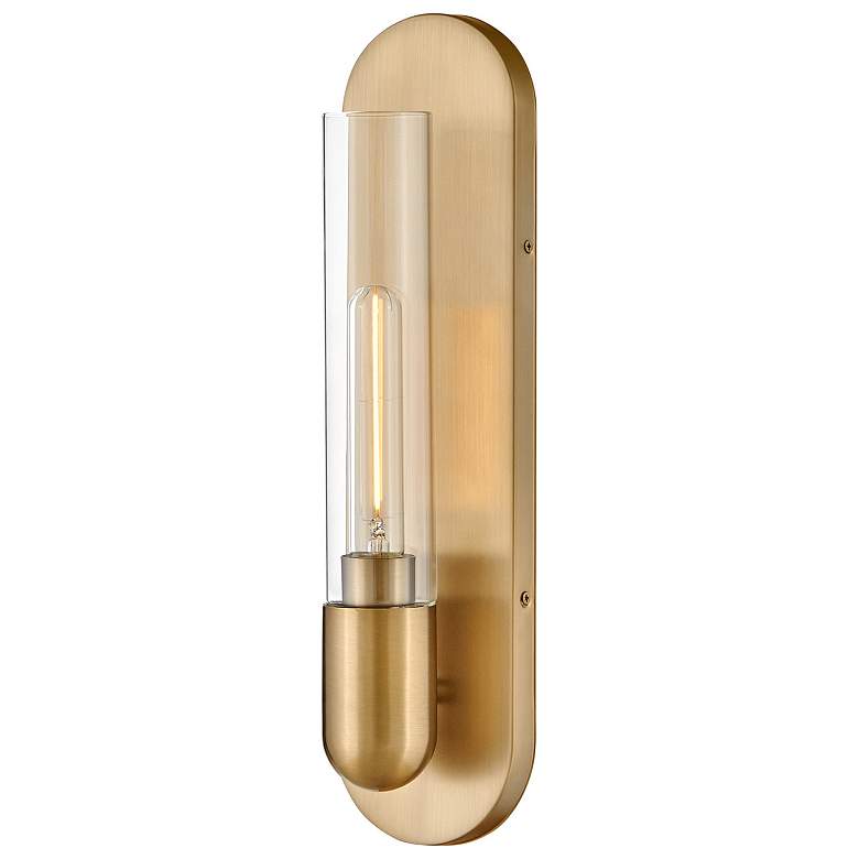 Image 1 Hinkley Tully 18" High Lacquered Brass Wall Sconce