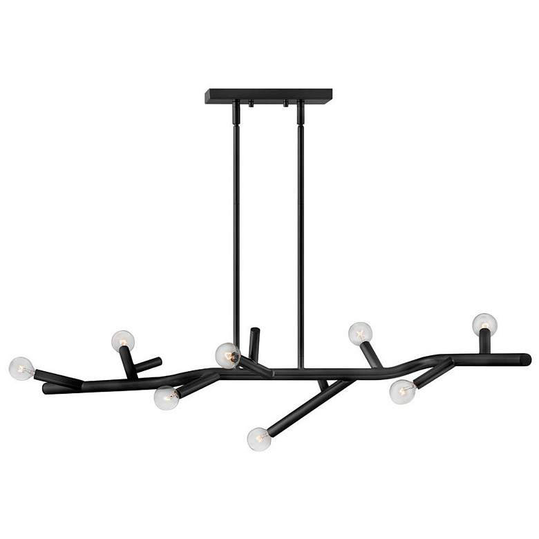 Image 1 Hinkley Twiggy 38 inch Wide 8-Light Modern Black Linear Chandelier