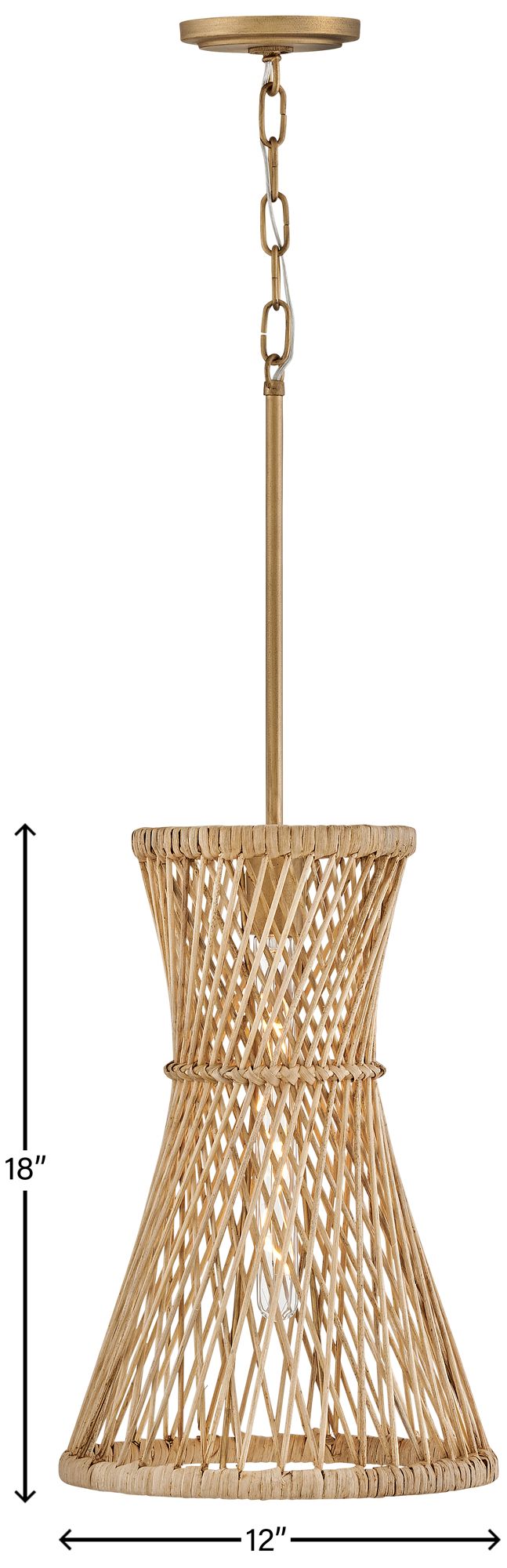 Hinkley Twyla 12" Wide Hourglass Burnished Gold Modern Pendant