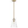 1_Hinkley Vance 10" Wide Heritage Brass Seeded Glass Modern Mini Pendant