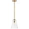 Hinkley Vance 10" Wide Heritage Brass Seeded Glass Modern Mini Pendant