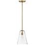 2_Hinkley Vance 10" Wide Heritage Brass Seeded Glass Modern Mini Pendant more views