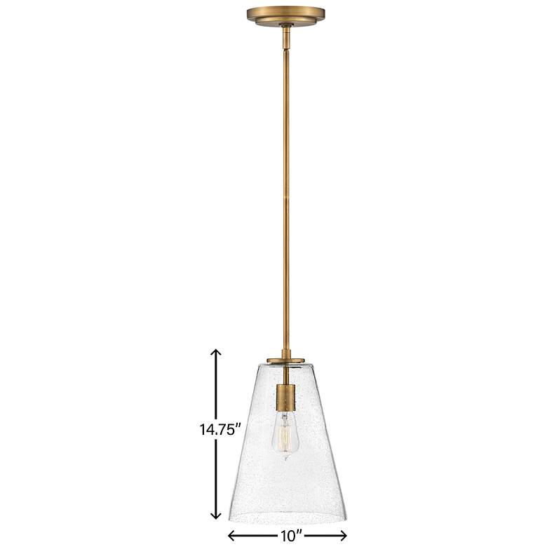 Image 3 Hinkley Vance 10" Wide Heritage Brass Seeded Glass Modern Mini Pendant more views