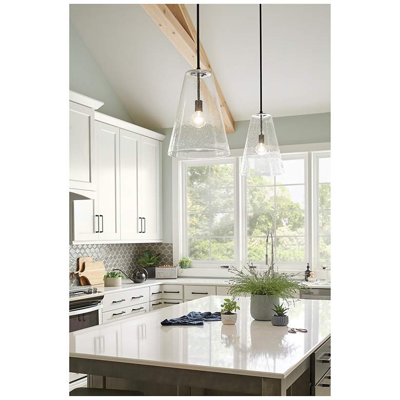 Image 4 Hinkley Vance 10" Wide Heritage Brass Seeded Glass Modern Mini Pendant more views