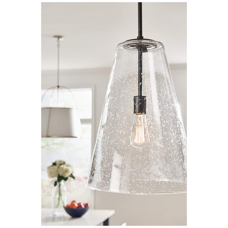 Image 5 Hinkley Vance 10" Wide Heritage Brass Seeded Glass Modern Mini Pendant more views