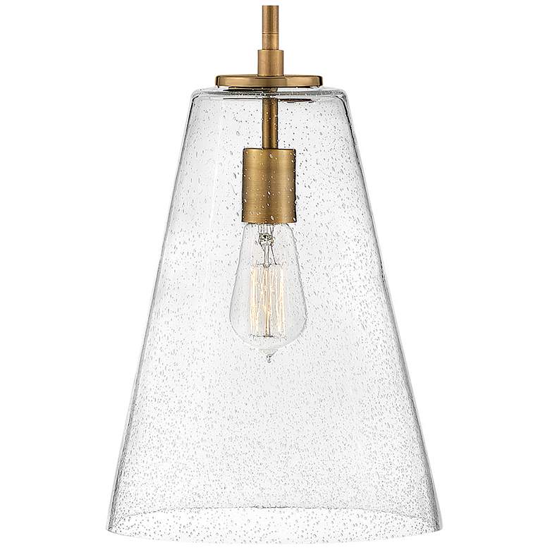 Image 6 Hinkley Vance 10" Wide Heritage Brass Seeded Glass Modern Mini Pendant more views
