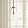 Hinkley Vance 13" Wide Heritage Brass and Glass Pendant Light