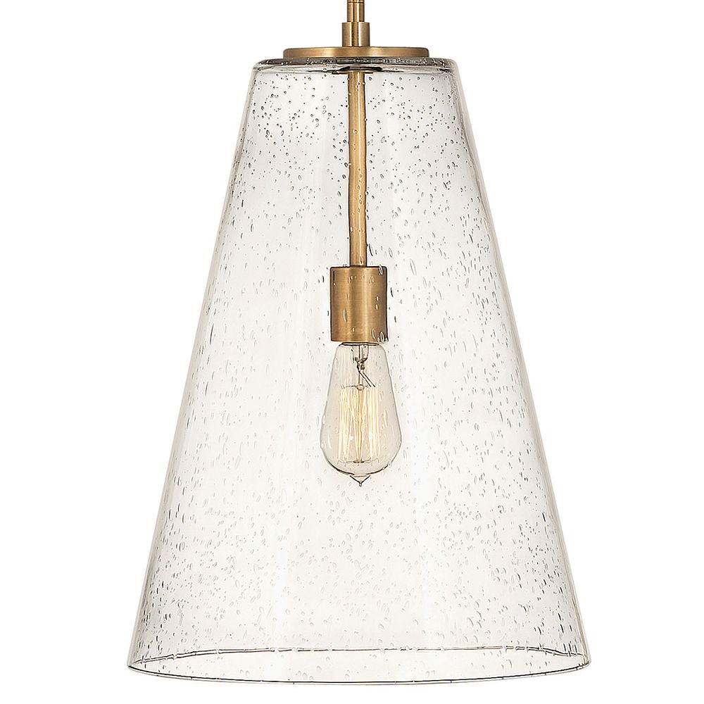 Image 5 Hinkley Vance 13" Wide Heritage Brass and Glass Pendant Light more views