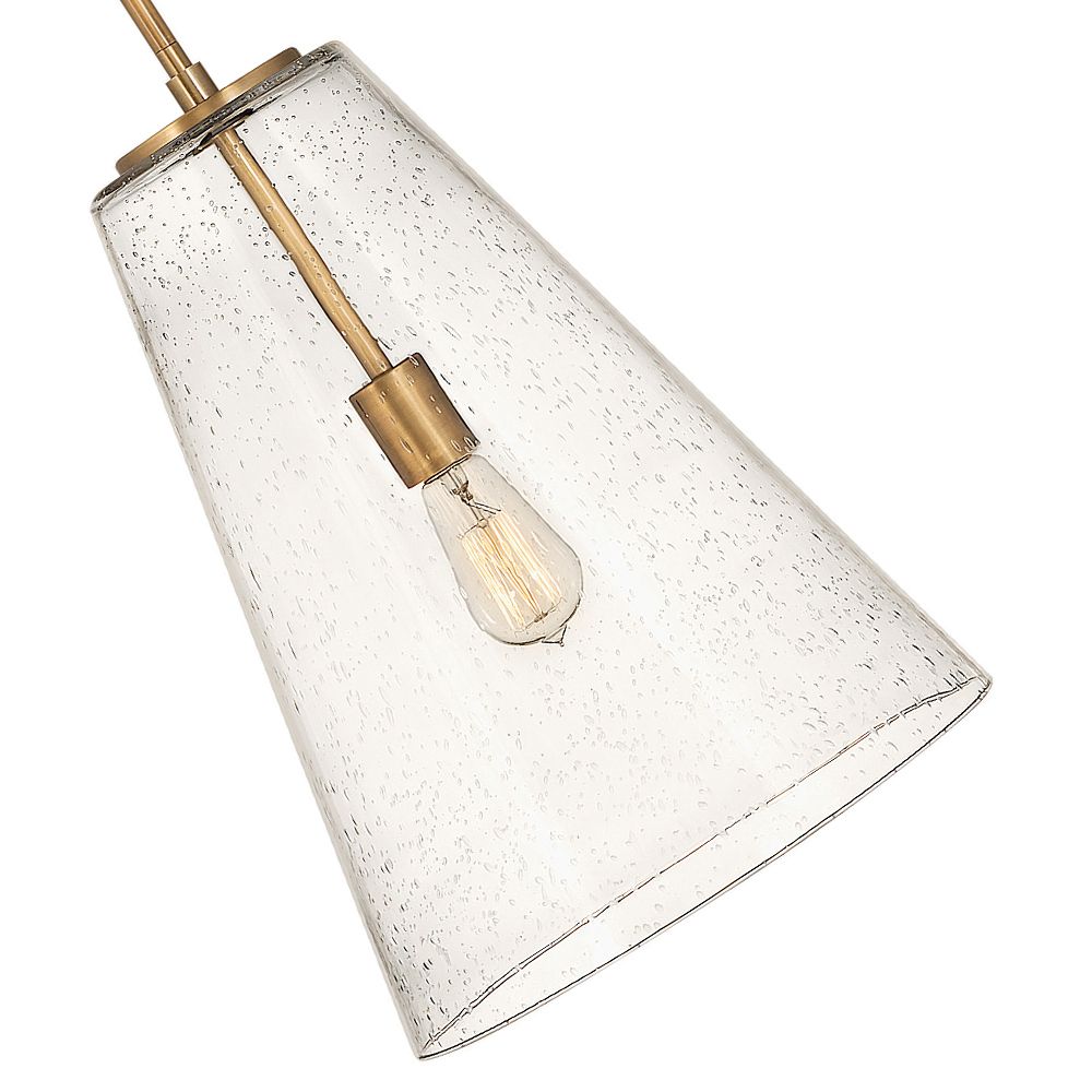 Hinkley Vance 13" Wide Heritage Brass and Glass Pendant Light