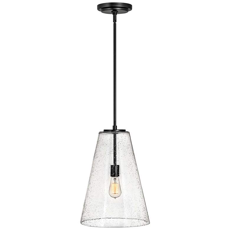 Image 2 Hinkley Vance 13" Wide Satin Black and Glass Pendant Light