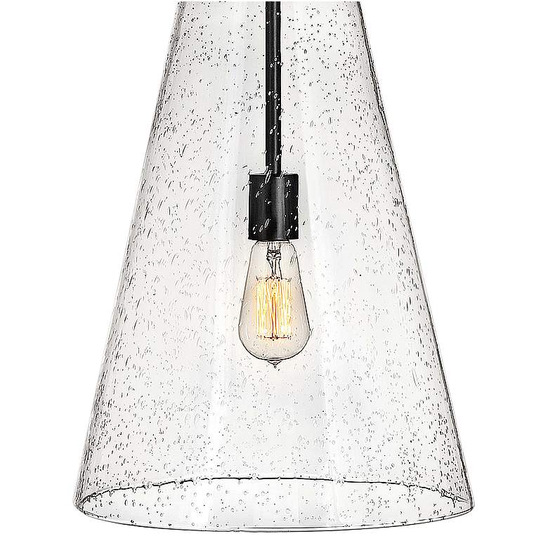 Image 3 Hinkley Vance 13 inch Wide Satin Black and Glass Pendant Light more views