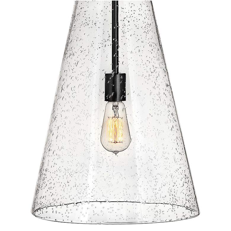 Image 3 Hinkley Vance 13" Wide Satin Black and Glass Pendant Light more views