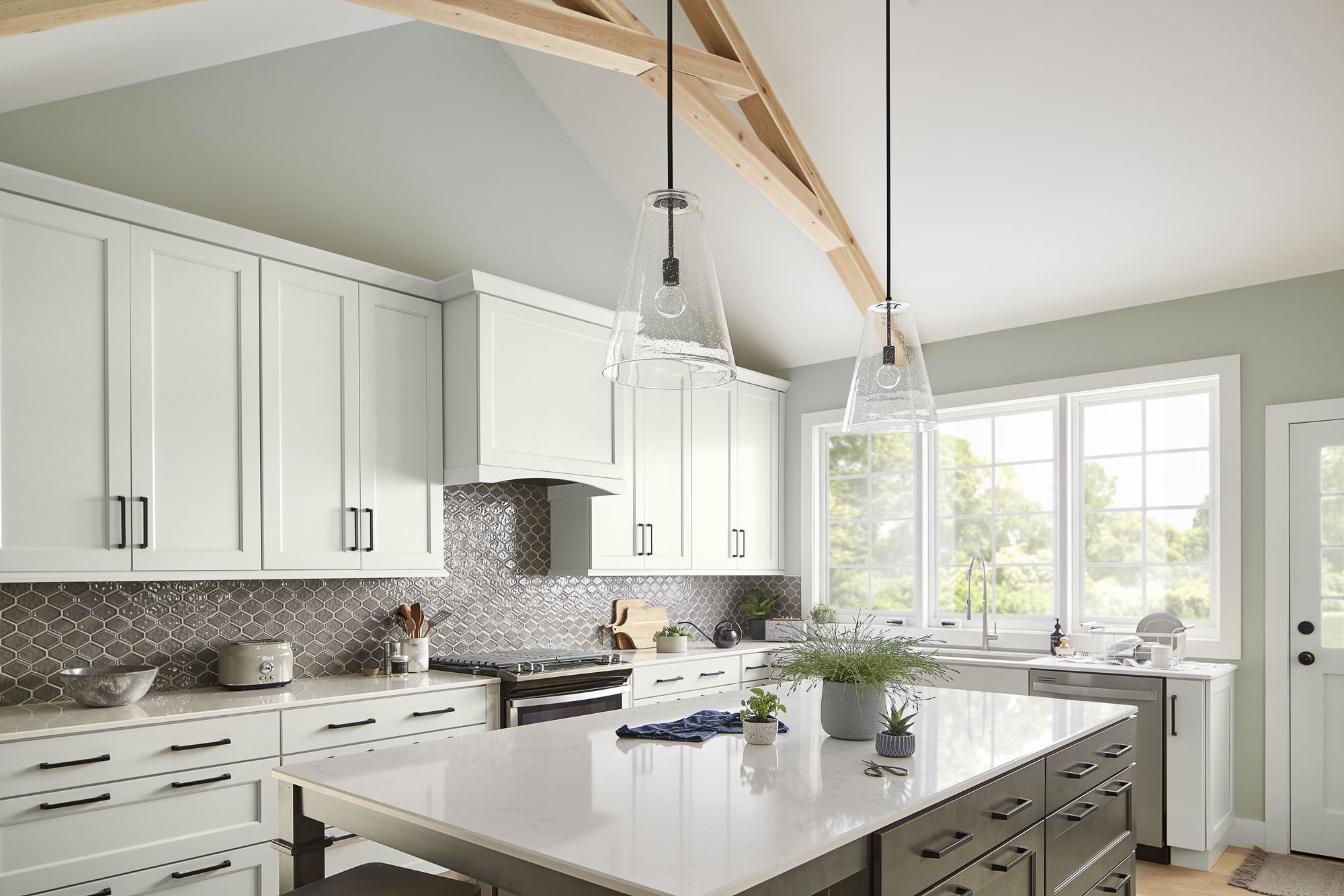 Hinkley Vance 13" Wide Satin Black and Glass Pendant Light