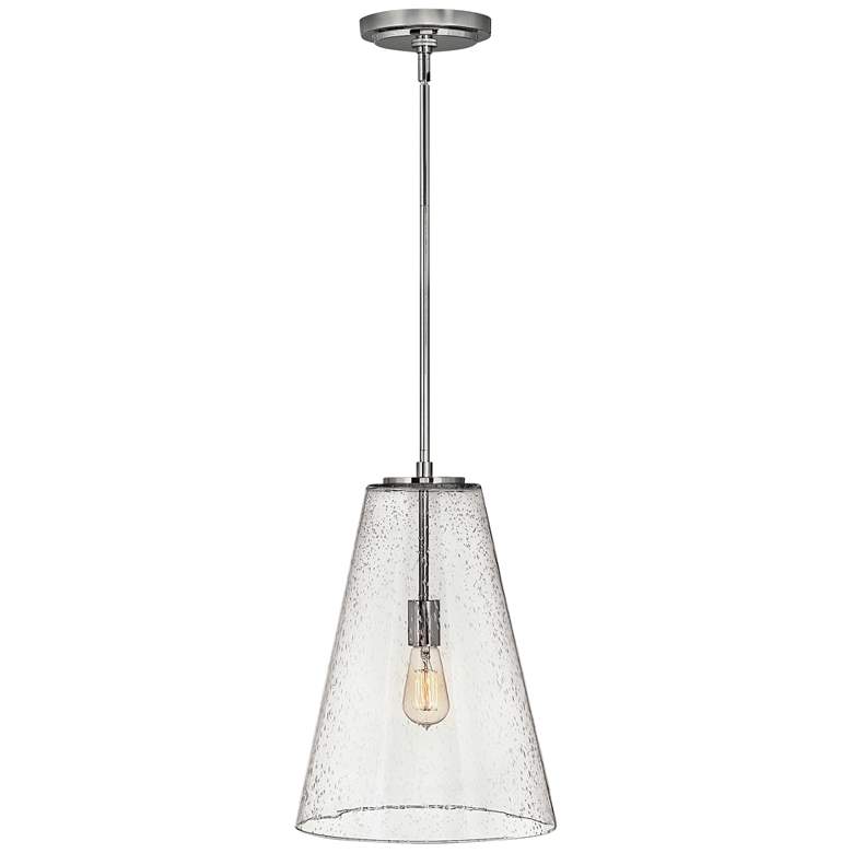 Image 2 Hinkley Vance 13 inchW Polished Nickel and Glass Pendant Light