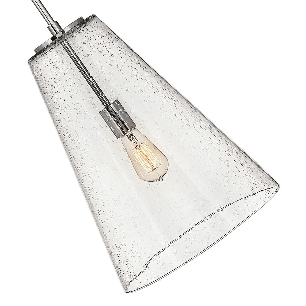 Hinkley Vance 13"W Polished Nickel and Glass Pendant Light