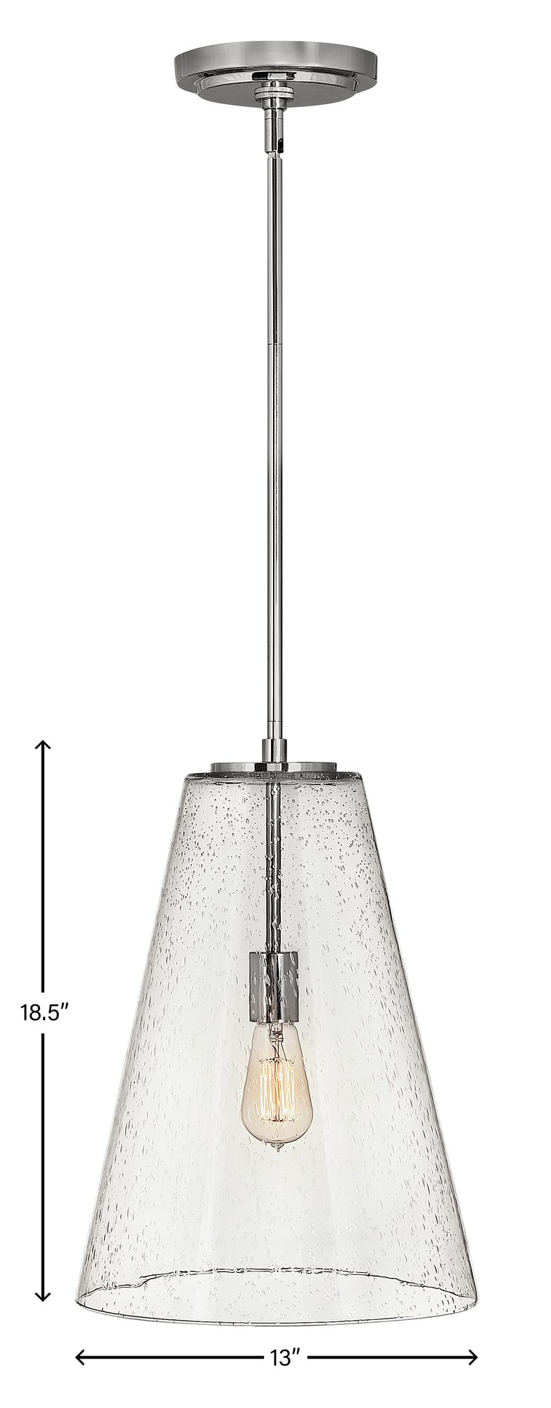 Hinkley Vance 13"W Polished Nickel and Glass Pendant Light