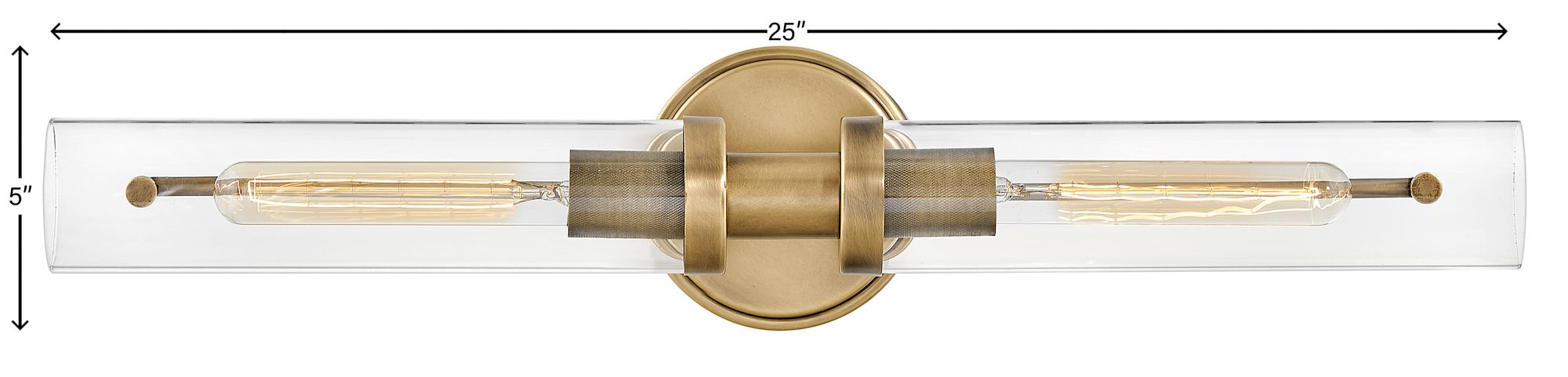 Hinkley Vaughn 25" Wide 2-Light Heritage Brass Vanity Bath Light