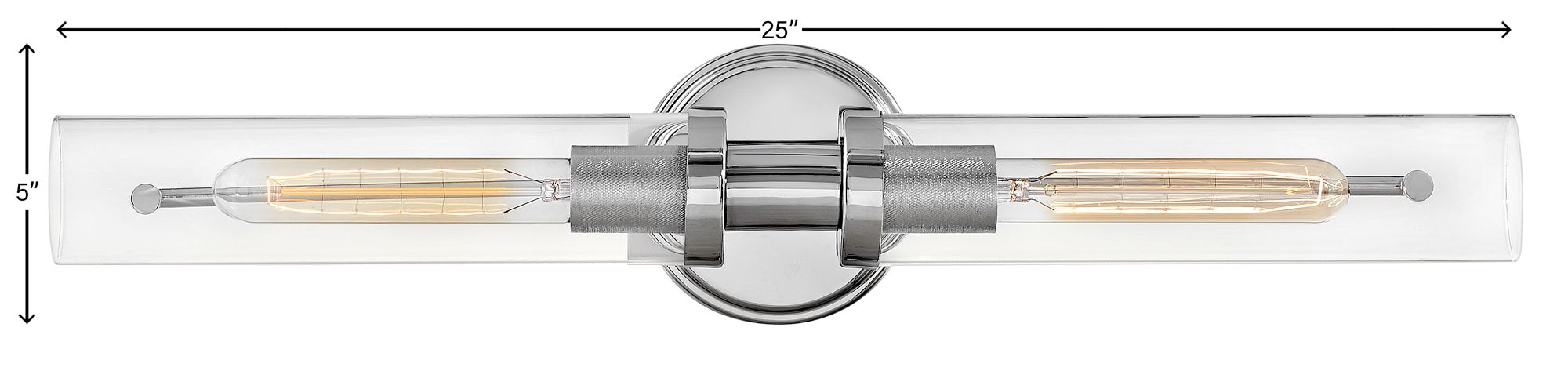 Hinkley Vaughn 25" Wide Chrome 2-Light Vanity Bath Light