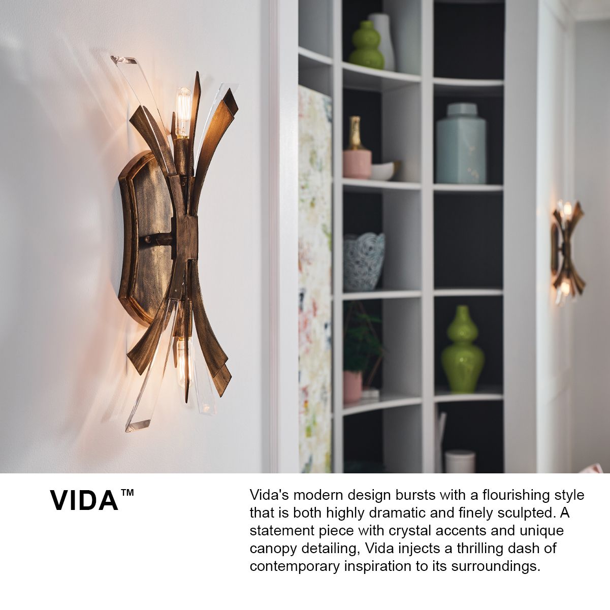 Hinkley Vida 17 1/2" Modern 2-Light Brushed Graphite Wall Sconce