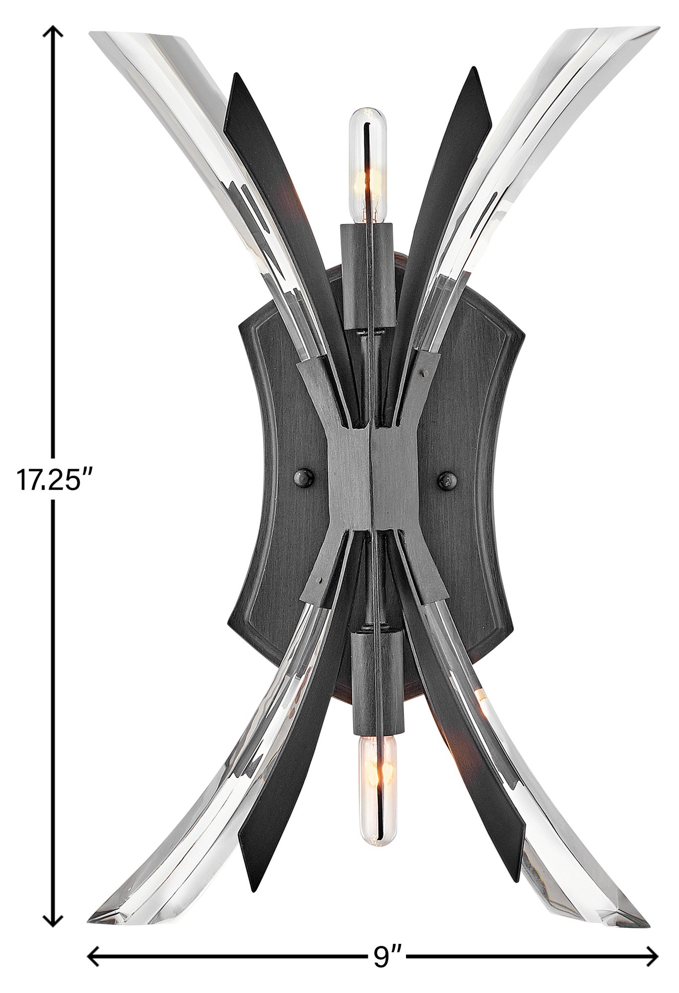 Hinkley Vida 17 1/2" Modern 2-Light Brushed Graphite Wall Sconce