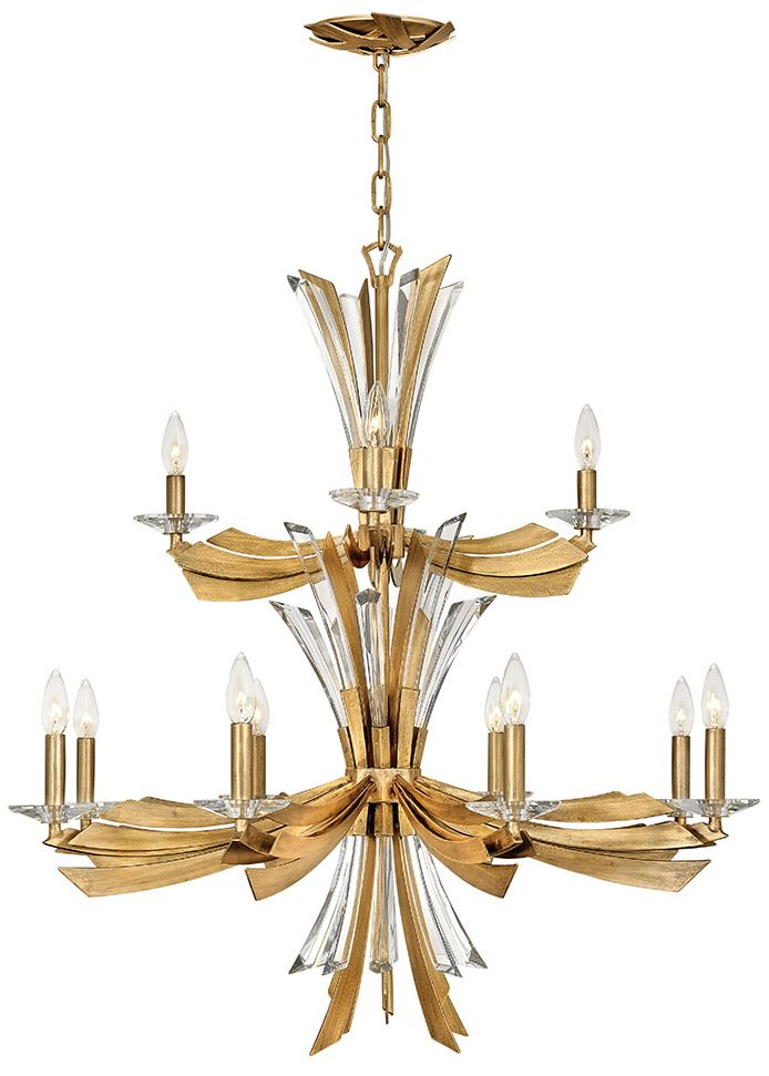 Image Hinkley Vida 34" Wide Gold Finish Multi-Tier Modern Chandelier