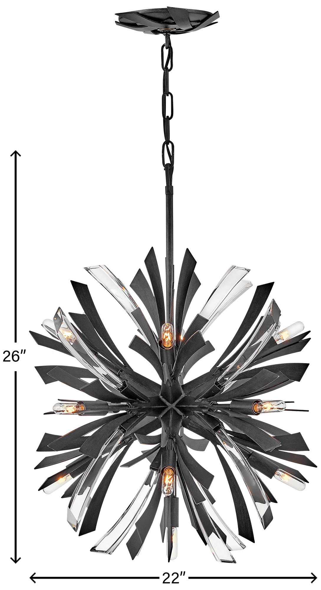 Hinkley Vide 22" Wide Brushed Graphite Medium Orb Chandelier Vida