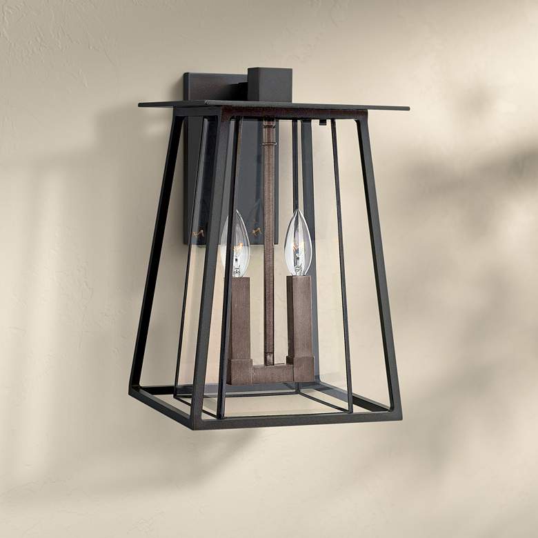 Image 1 Hinkley Walker 15" High Black Outdoor Wall Light