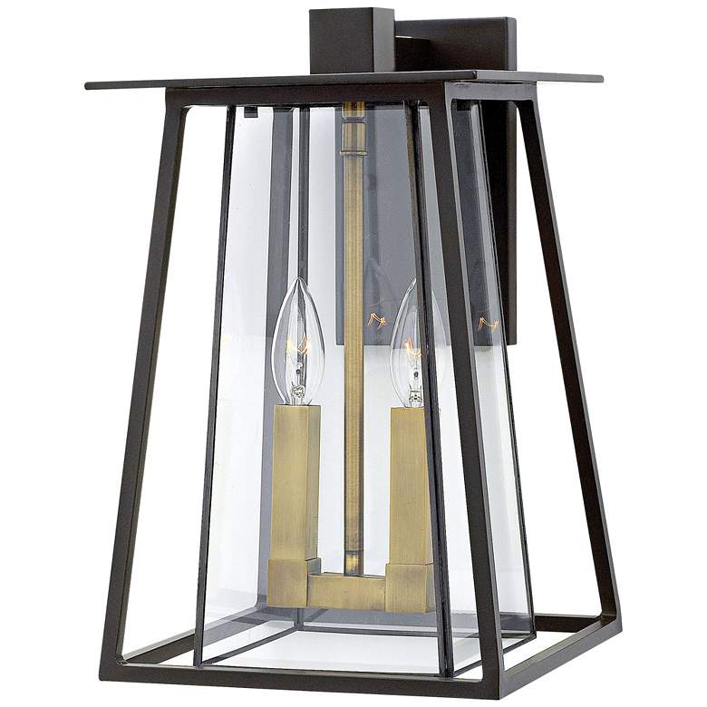 Image 1 Hinkley Walker 15"H 2-Light Bronze Outdoor Wall Light