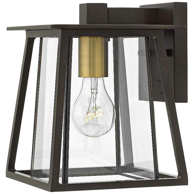 Image 1 Hinkley Walker 9 1/4" High Clear Glass and Bronze Outdoor Wall Light