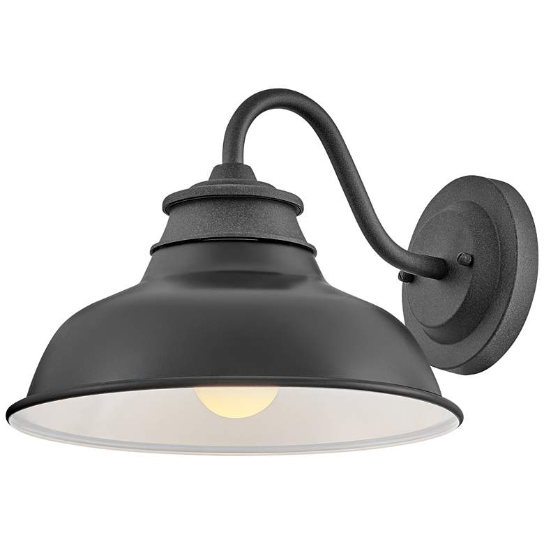 Image 7 Hinkley Wallace 9 1/2" High Aged Zinc LED Outdoor Barn Wall Light more views