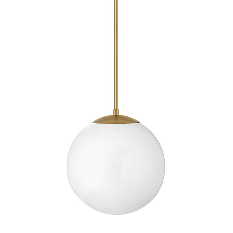 Image 2 Hinkley Warby 13 1/2" Brass White Glass Modern Globe Pendant Light more views