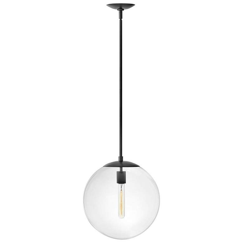 Image 1 Hinkley Warby 13 1/2" Wide Black with Globe Glass Pendant Light