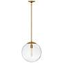 1_Hinkley Warby 13 1/2" Wide Brass with Clear Glass Shade Pendant Light