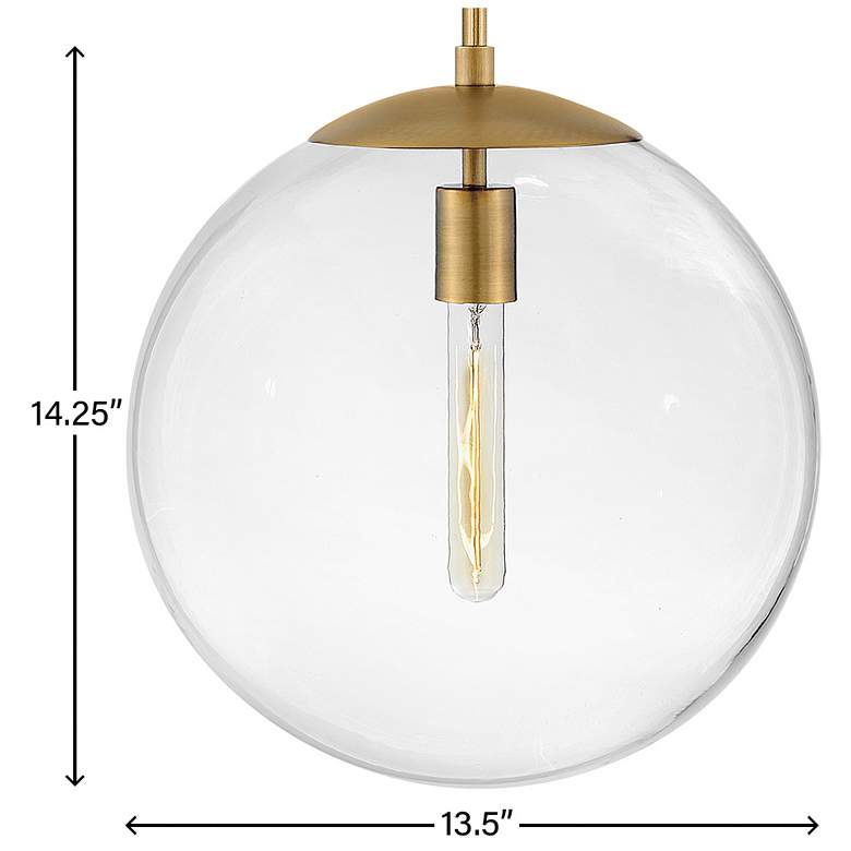 Image 3 Hinkley Warby 13 1/2" Wide Brass with Clear Glass Shade Pendant Light more views