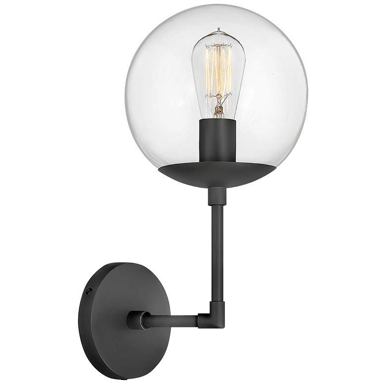 Image 1 Hinkley Warby 21 3/4" High Black Metal Wall Sconce