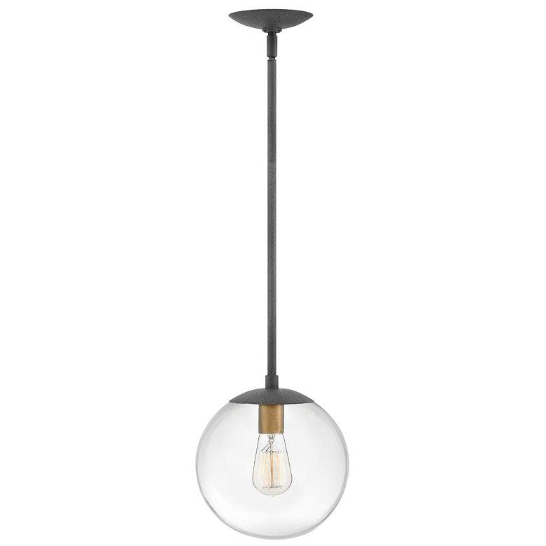 Image 1 Hinkley Warby 9 1/2" Wide Black Gold with Clear Glass Mini Pendant