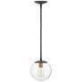 2_Hinkley Warby 9 1/2" Wide Black Gold with Clear Glass Mini Pendant more views